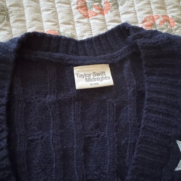 Taylor Swift Blue Cardigan Sweater with Star Accents - Picture 2 of 4